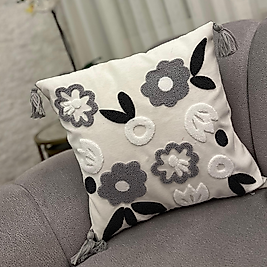 Punch Nakışlı Kırlent Kılıfı