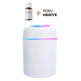 300 ml Ultrasonik Hava Nemlendirici Buhar Makinesi ve Aroma Difüzörü Beyaz-2 adet