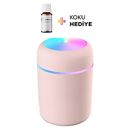 300 ml Ultrasonik Hava Nemlendirici Buhar Makinesi ve Aroma Difüzörü Pembe-1 adet