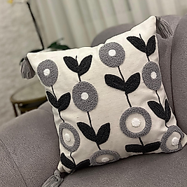 Punch Nakışlı Kırlent Kılıfı