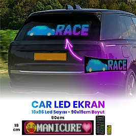 Kişiselleştirilebilir Matrix Car LED Ekran (90x19cm)