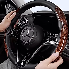 2'li Ahşap Tasarımlı Direksiyon Simidi Koruma Kılıfı