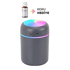 300 ml Ultrasonik Hava Nemlendirici Buhar Makinesi ve Aroma Difüzörü Siyah-1 adet