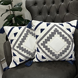 Punch Nakışlı 2 Adet Kırlent Kılıfı