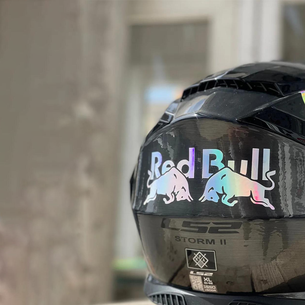 Motor-Araba-Kask İçin Boğa Enerji Hologramlı Sticker Etiket 15CMx6CM (1 Adet)